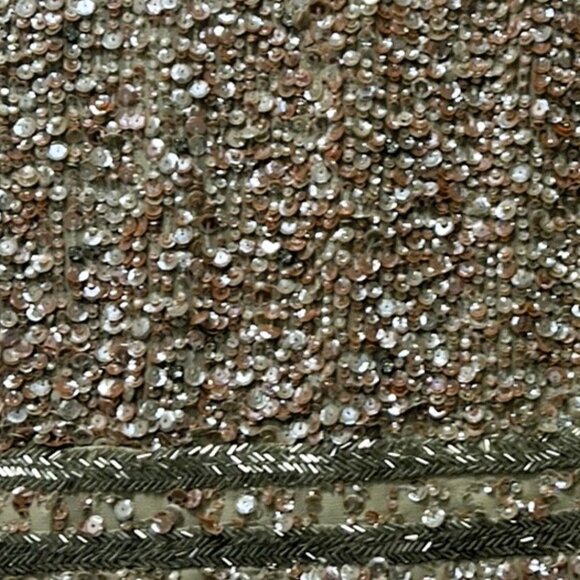 Mac Duggal Nude Sequin Beaded Midi Sheath Dress NWT Size 14 - Picture 16 of 16